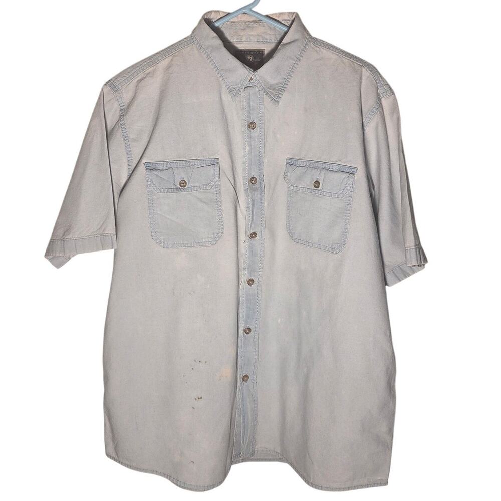 Men's Wrangler Large Jean Short Sleeve Button-Up Shirt